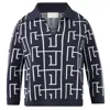 Peraluna Women's Maze Polo-neck Crop Knit Blouse In Anthracite / Ecru In Beige