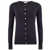 Peraluna Women's Mila O-neck Basic Cotton Cardigan In Black In Black