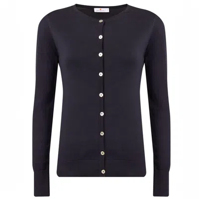 Peraluna Women's Mila O-neck Basic Cotton Cardigan In Black