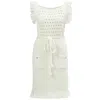 Peraluna Women's Miyoki Mini Knitted Tasseled Dress In Off-white In White