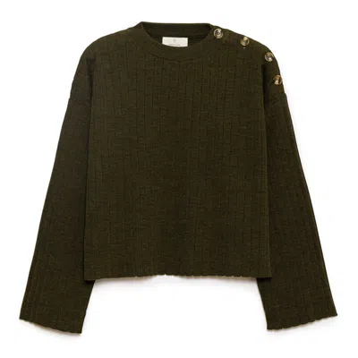 Peraluna Women's Molly Rib-knit Jumper In Dark Green Melange