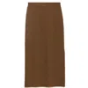 Peraluna Women's Molly Rib-knit Midi Skirt In Brown Melange In Brown
