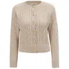 Peraluna Women's Neutrals Ella Cable Knit Openwork Cropped Cardigan - Beige In Beige