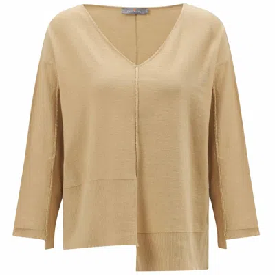 Peraluna Women's Neutrals Fine V-neck Knitted Tunic In Beige