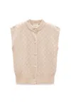 Peraluna Women's Neutrals Yvette Buttoned Knit Vest In Beige In Sand