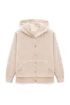 Peraluna Women's Neutrals Yvonne Hooded Knit Cardigan In Beige In Sand