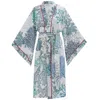 Peraluna Women's Nila Matt Satin Kimono - Multicolour In Beige/green