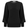 Peraluna Women's O-neck Subtle Glitter Detailed Knitwear Blouse - Black In Black