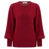 Peraluna Women's O-neck Subtle Glitter Detailed Knitwear Blouse - Red In Red