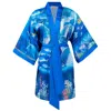 Peraluna Women's Ocean Story Short Satin Kimono
