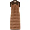 Peraluna Women's Organic Cotton Blend Knee-level Sleeveless Knitwear Dress - Multicolour