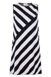 Peraluna Women's Paula Fine Knit Mini Dress In Black / White In Black/white