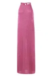 Peraluna Women's Pink / Purple Evelien Openwork Maxi Strap Beach Dress In Fuchsia In Pink/purple