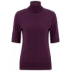 Peraluna Women's Pink / Purple Betty High Neck Short Sleeve Knitwear Fine Blouse  Purple Melange In Pink/purple