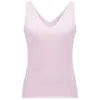Peraluna Women's Pink / Purple Ruby Top V-neck Fine Knit Tank Top In Pink In Pink/purple