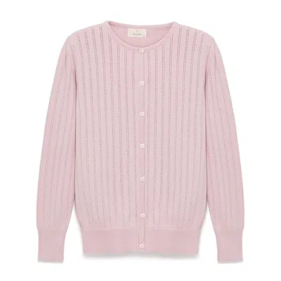 Peraluna Women's Purple Celine Openwork Knit Cardigan In Lilac