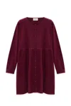 Peraluna Women's Purple Leah Shirred Mini Knit Dress In Burgundy In Purple