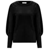 Peraluna Women's Rakel Shirred Shoulder And Sleeve Pullover - Black In Black