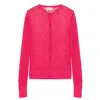 Peraluna Women's Red Addison Openwork Knit Cardigan In Coral