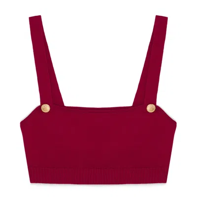 Peraluna Women's Red Elizabeth Knit Bralette In Burgundy