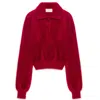 Peraluna Women's Red Lucy Polo-neck Crop Knit Blouse In Burgundy In Red
