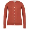 Peraluna Women's Red Mila O-neck Basic Cotton Cardigan In Tile In Red
