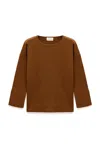 Peraluna Women's Rio Flat Knit Boat-neck Jumper In Brown In Brown