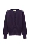 Peraluna Women's Ripley Steel Knit Cardigan In Purple In Purple