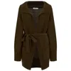 Peraluna Women's Rita Alpaca Blend Belted Thick Cardigan - Army Green In Green