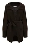 Peraluna Women's Rita Alpaca Blend Belted Thick Cardigan - Brown In Brown