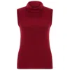 Peraluna Women's Roll Neck Sleeveless Knitwear Sparkle Blouse - Red In Red