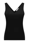 Peraluna Women's Ruby Top V-neck Fine Knit Tank Top In Black In Black