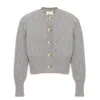 Peraluna Women's Scarlett Cable Knit Crop Cardigan In Grey Melange In Grey