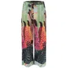 Peraluna Women's Shuko Tropic Printed Satin Trouser In Multicolor