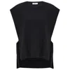 Peraluna Women's Side-laced Loose Cashmere Blend Sleeveless Poncho In Black In Black