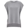 Peraluna Women's Side-laced Loose Cashmere Blend Sleeveless Poncho In Grey In Grey
