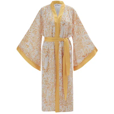 Peraluna Women's Sitara Satin Kimono Mustard - Multicolour