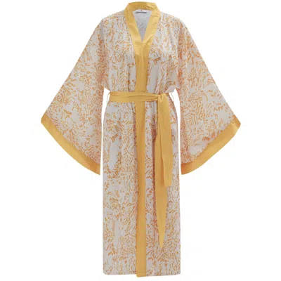 Peraluna Women's Sitara Satin Kimono Mustard - Multicolour In Yellow