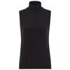 Peraluna Women's Slim Fit Sleeveless Turtle-neck Blouse - Black In Black