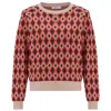 Peraluna Women's Trudy Diamond Pattern O-neck Pullover In Multicolor