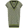 Peraluna Women's V-neck Knitwear Sleeveless Drop Shoulder Long Sweater - Multicolour