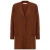 Peraluna Women's Nicola V-neck Long Knit Cardigan - Brown In Brown
