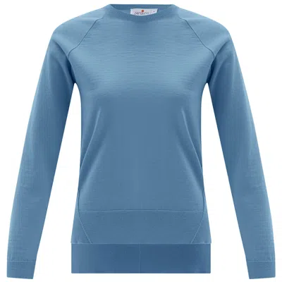 Peraluna Women's Vanessa Slit Detailed Asymmetric Fine Pullover - Glacier Blue