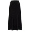 Peraluna Women's Vivien Midi Flared Knit Skirt In Black In Black