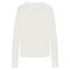 Peraluna Women's White Addison Openwork Knit Cardigan In Ecru