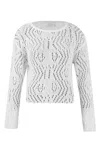 Peraluna Women's White Amy Top Openwork Knitted Blouse In Ecru In White