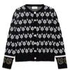 Peraluna Women's Black / White Thelma Jacquard Knit Cardigan In White/black
