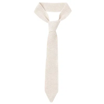 Peraluna Women's White Clover Knitted Tie In Ecru