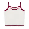 Peraluna Women's White Desert Palm Palm Patterned Knit Strapped Top In Ecru
