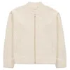Peraluna Women's White Dover Cable Knit Bomber Jacket In Ecru In White